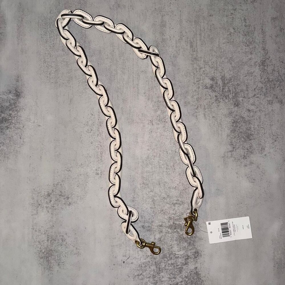 Coach Leather Covered Chain Strap Chalk C8314 NWT $295 retail